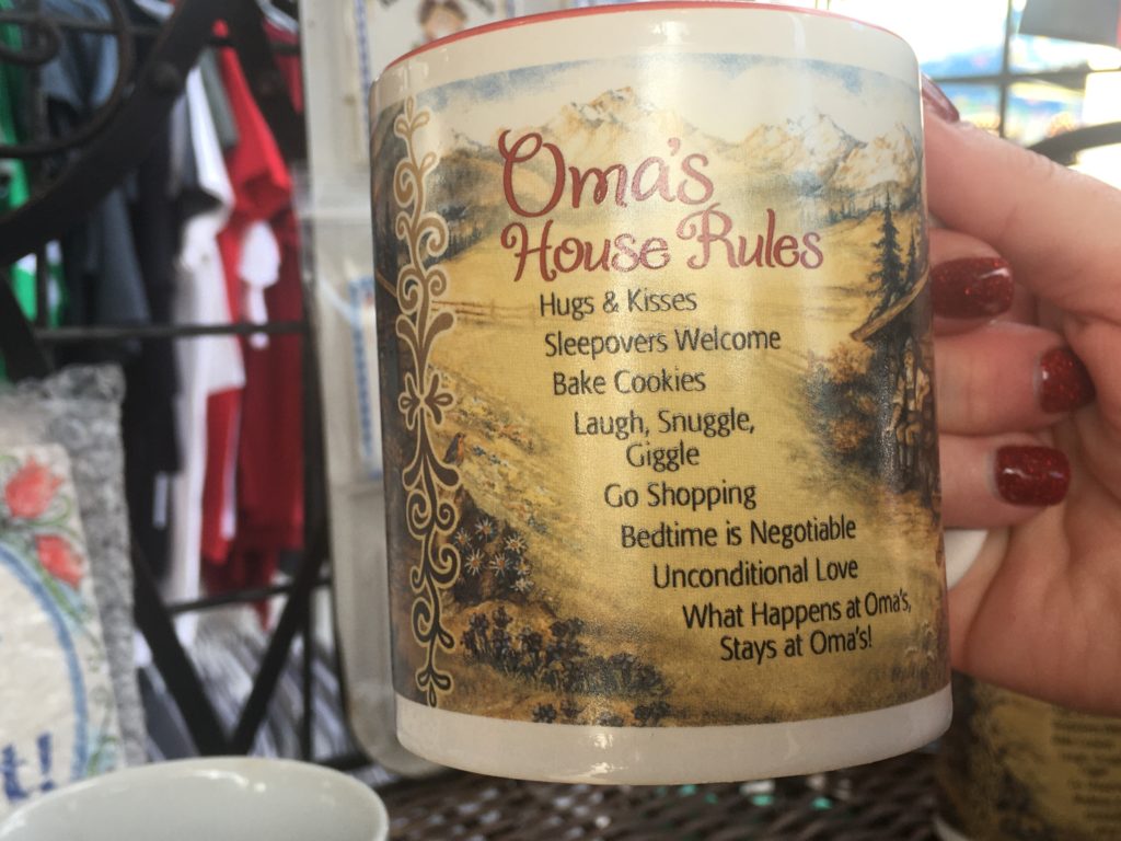 Mug with text Oma grandmother in German Tomball German Market