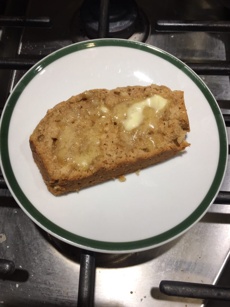 Slice of Trader Joe's Beer Bread with butter