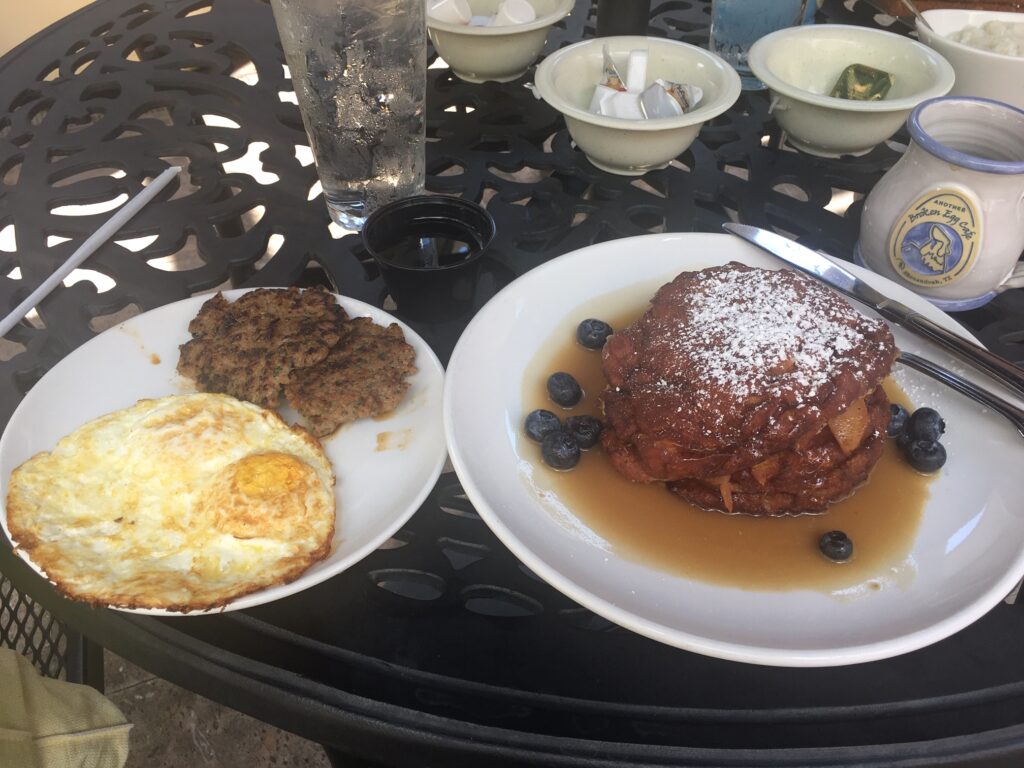 Apple fritter french toast breakfast